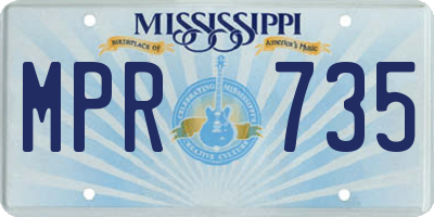MS license plate MPR735