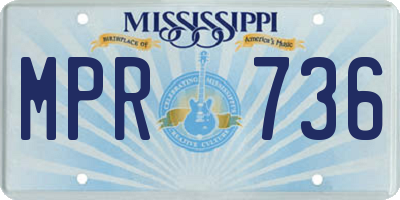 MS license plate MPR736