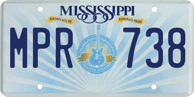 MS license plate MPR738