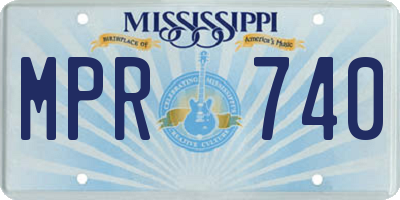 MS license plate MPR740