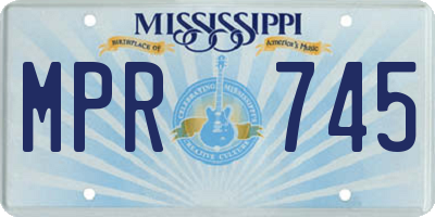 MS license plate MPR745
