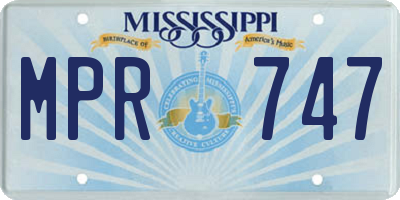 MS license plate MPR747
