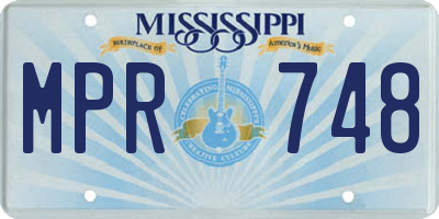 MS license plate MPR748