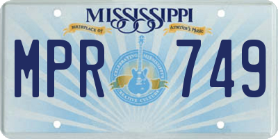 MS license plate MPR749