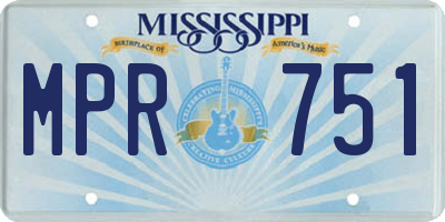 MS license plate MPR751