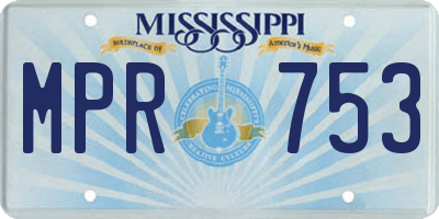 MS license plate MPR753