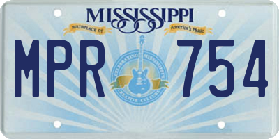 MS license plate MPR754