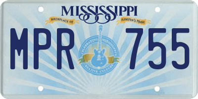 MS license plate MPR755