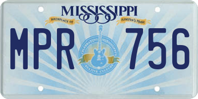 MS license plate MPR756
