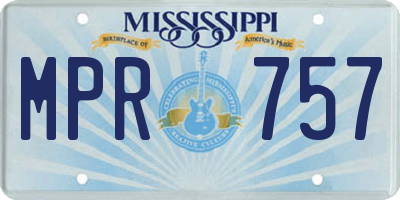 MS license plate MPR757