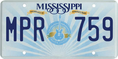 MS license plate MPR759
