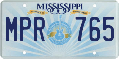 MS license plate MPR765