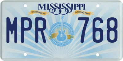 MS license plate MPR768