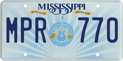 MS license plate MPR770