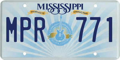 MS license plate MPR771