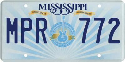 MS license plate MPR772