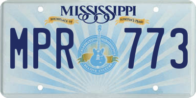 MS license plate MPR773