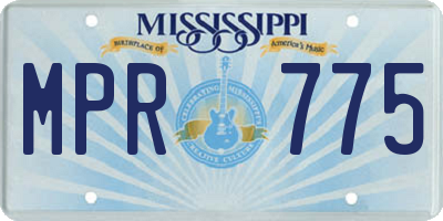 MS license plate MPR775