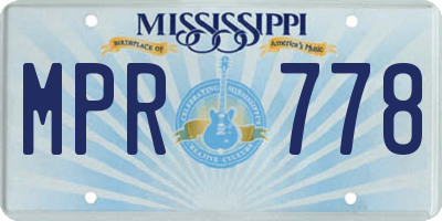 MS license plate MPR778