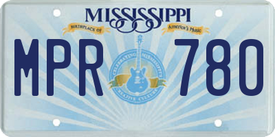 MS license plate MPR780