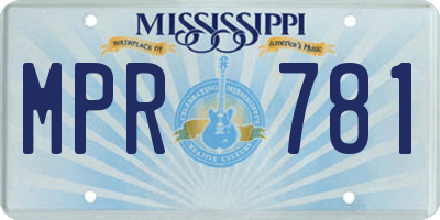 MS license plate MPR781