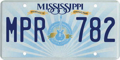 MS license plate MPR782