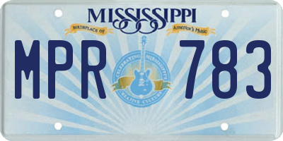 MS license plate MPR783