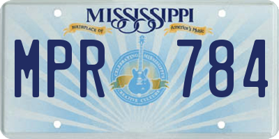 MS license plate MPR784