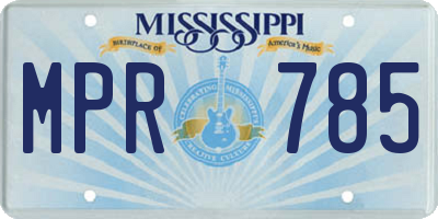MS license plate MPR785
