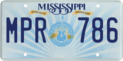 MS license plate MPR786