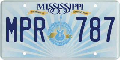 MS license plate MPR787