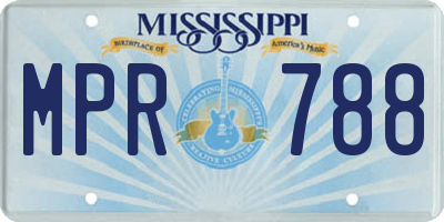 MS license plate MPR788