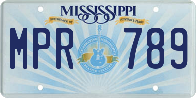 MS license plate MPR789