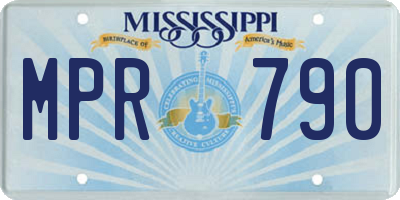 MS license plate MPR790