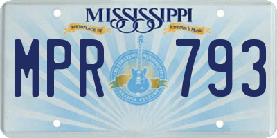 MS license plate MPR793