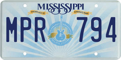 MS license plate MPR794