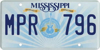 MS license plate MPR796