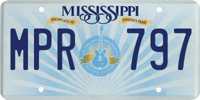 MS license plate MPR797