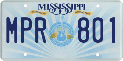 MS license plate MPR801