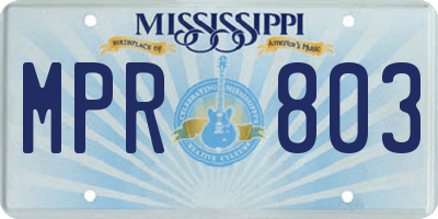 MS license plate MPR803