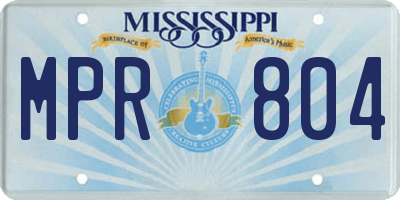 MS license plate MPR804