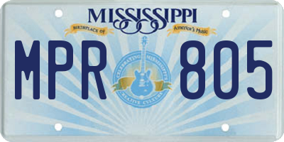 MS license plate MPR805