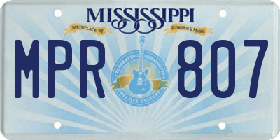 MS license plate MPR807