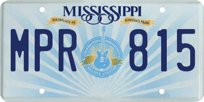 MS license plate MPR815