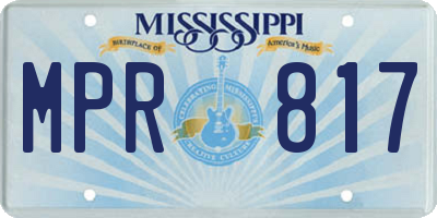 MS license plate MPR817