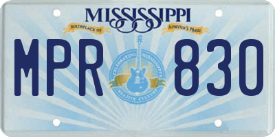 MS license plate MPR830