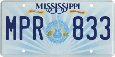MS license plate MPR833