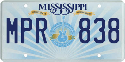MS license plate MPR838