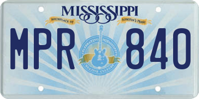 MS license plate MPR840