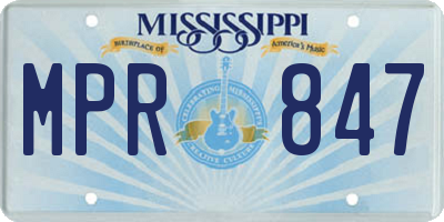 MS license plate MPR847